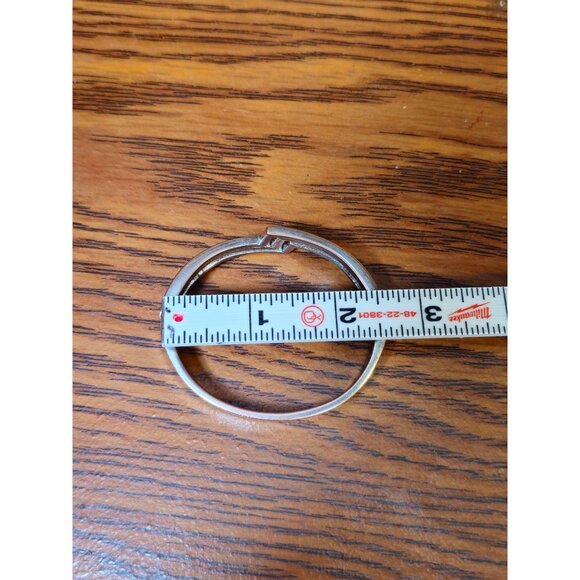 Vintage Zigzag Hinged Cuff Bracelet With Rhinestone Accents Adjustable Fit - Picture 6 of 6